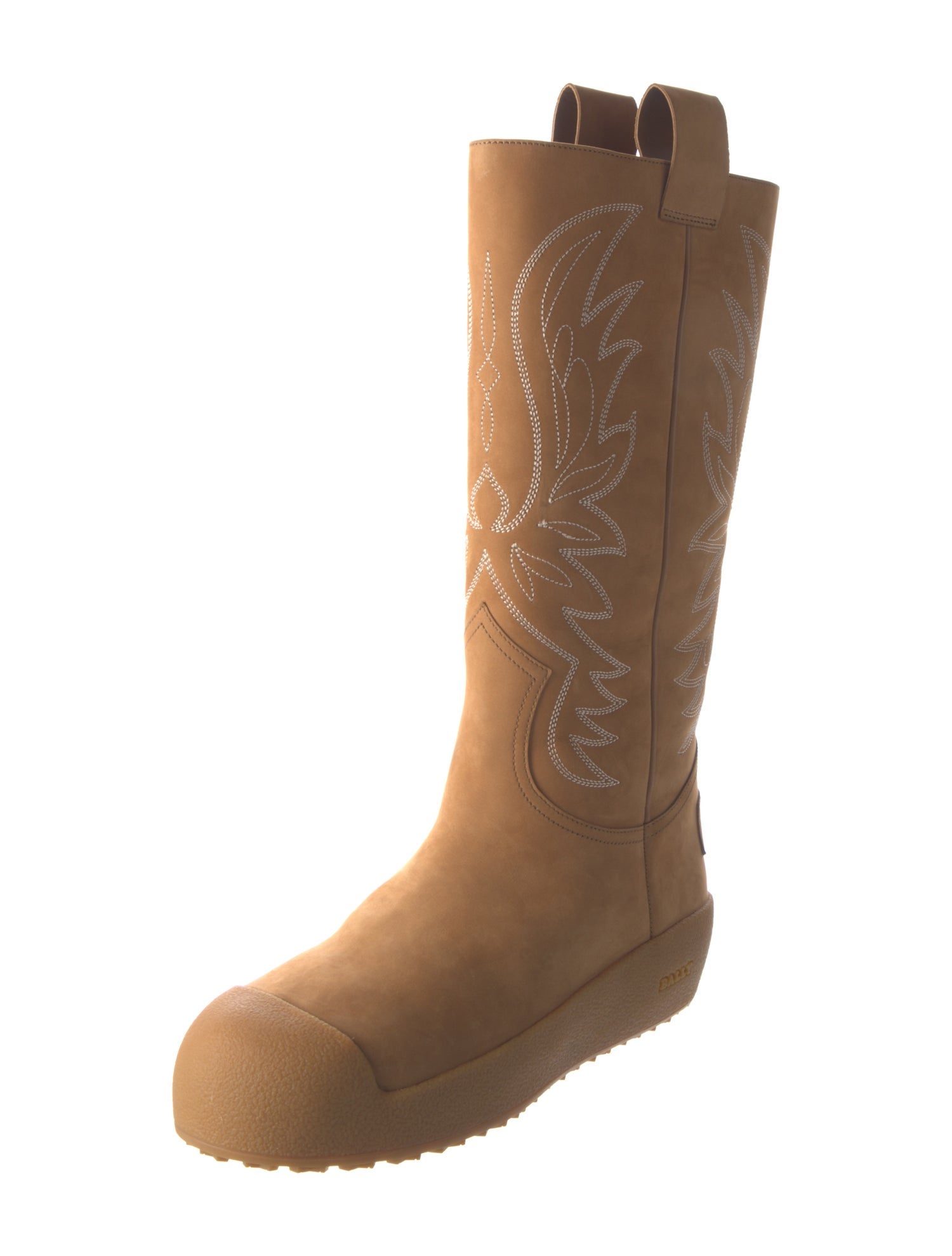Bally Suede Embroidered Accent Western Boots