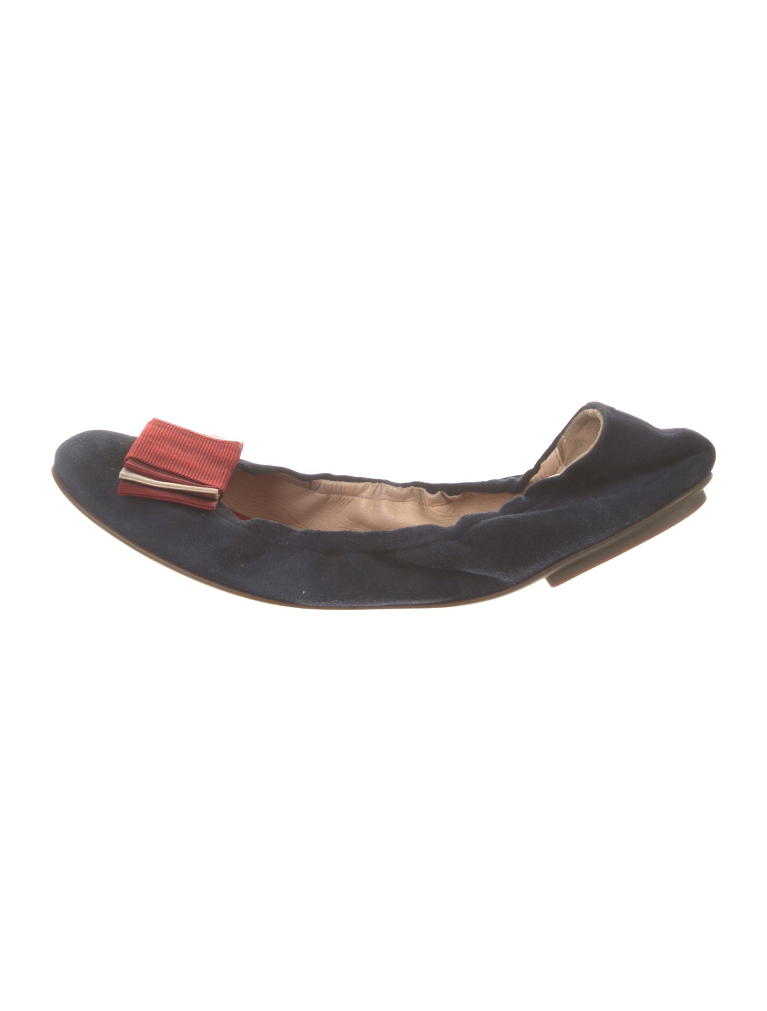 Bally Suede Colorblock Pattern Ballet Flats
