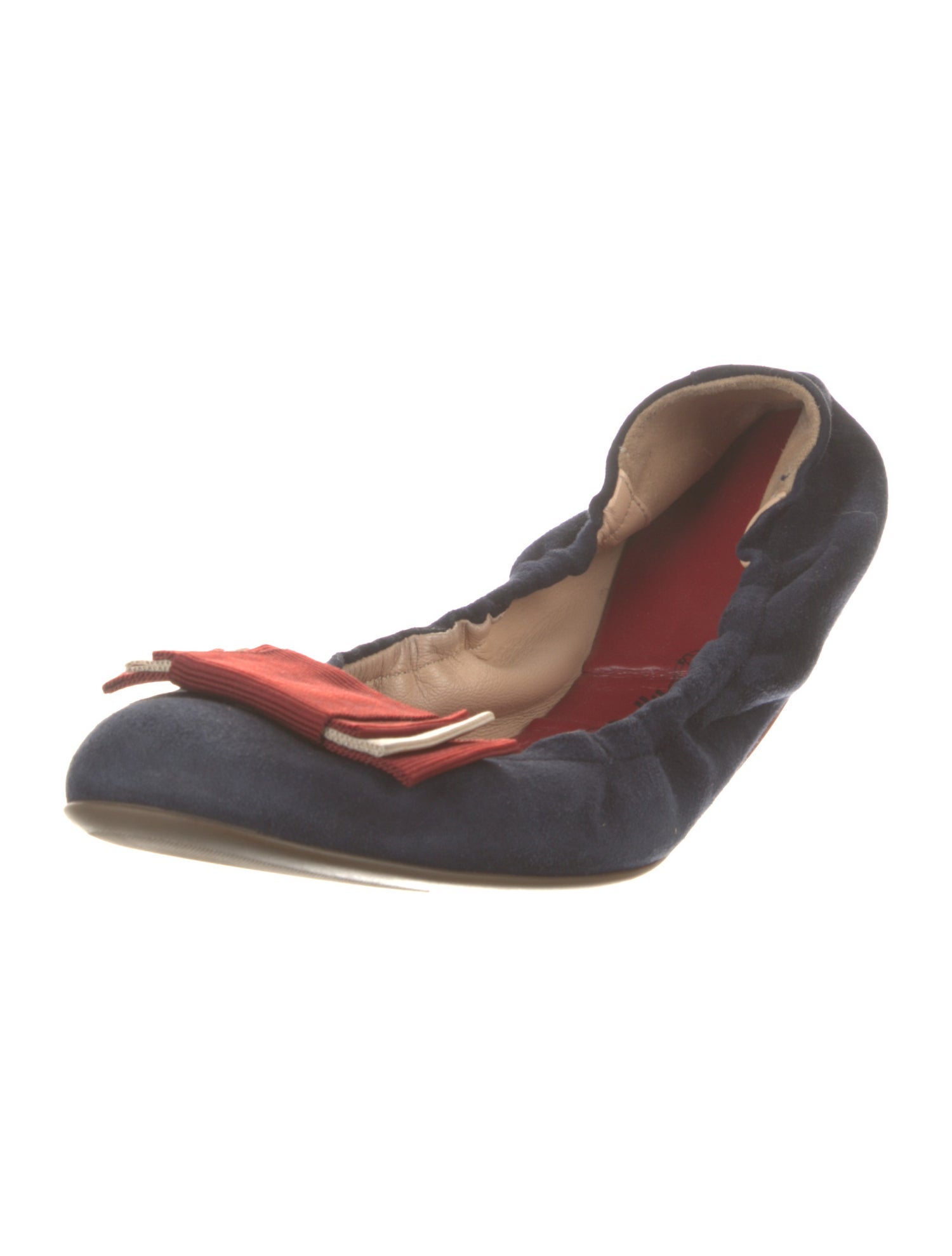 Bally Suede Colorblock Pattern Ballet Flats