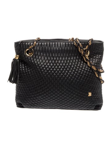 Pre-owned Bally Quilted Shoulder Bag In Black