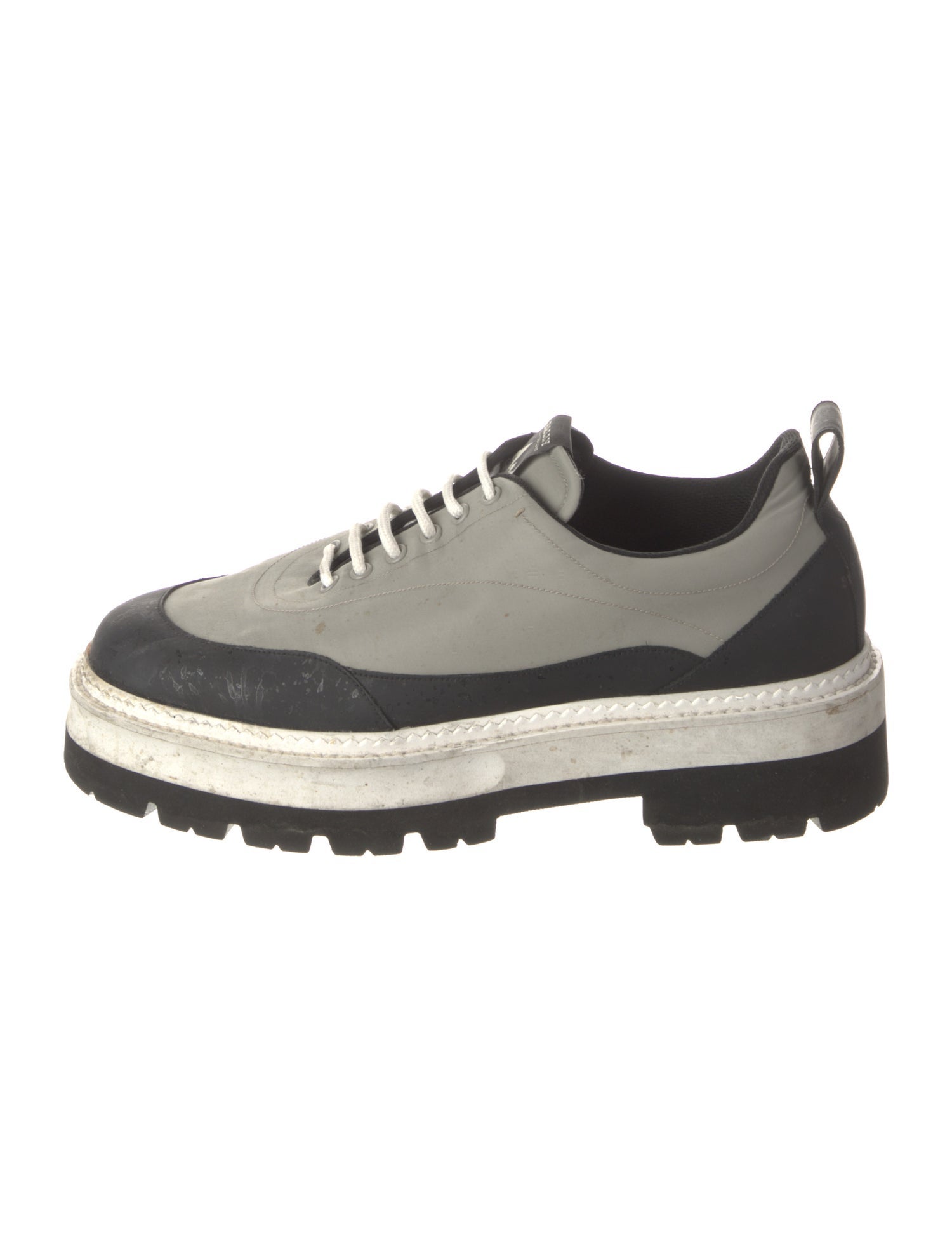 Bally Leather Colorblock Pattern Sneakers