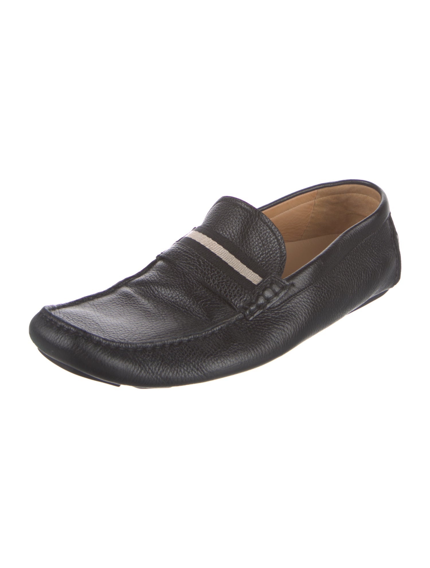 Bally Leather Colorblock Pattern Drivers