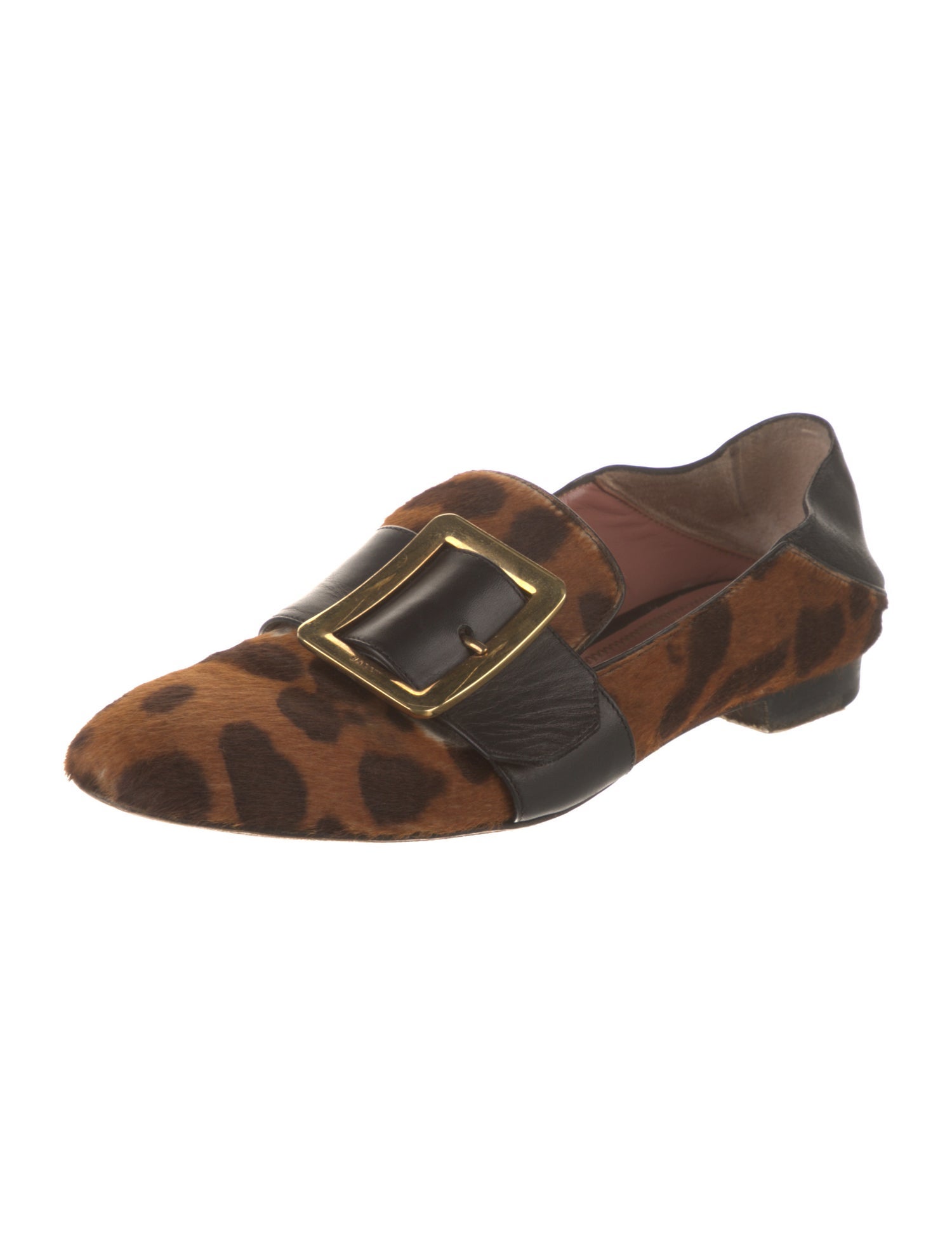 Bally Ponyhair Animal Print Loafers