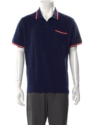 Pre-owned Bally Collar Short Sleeve Polo Shirt In Blue