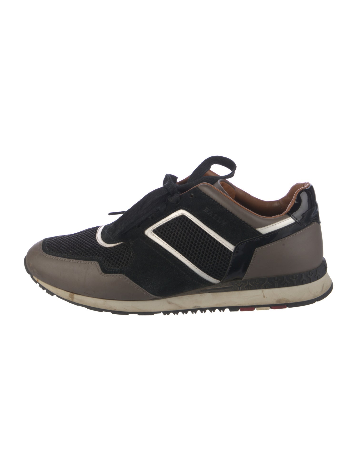 Bally Leather Colorblock Pattern Athletic Sneakers