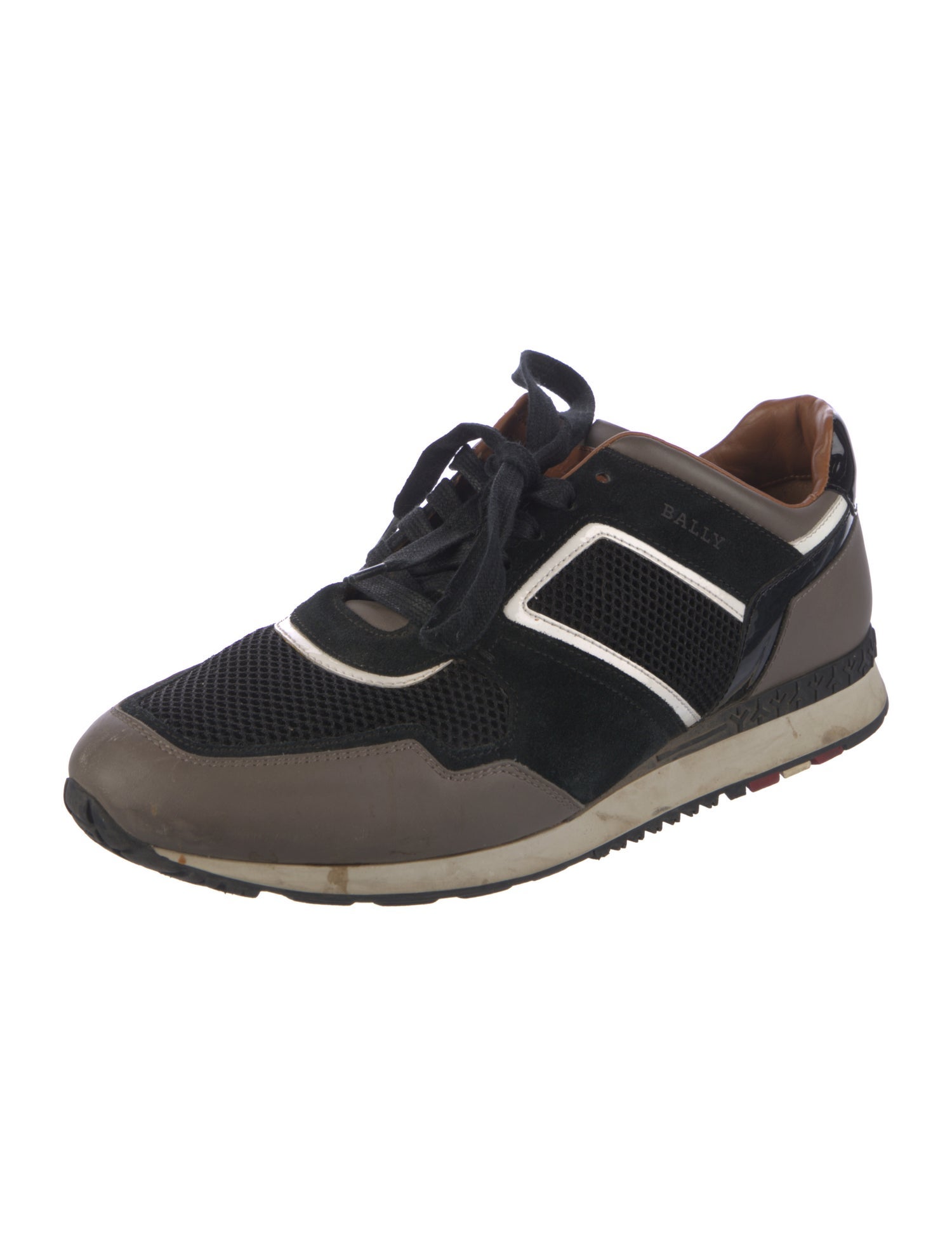 Bally Leather Colorblock Pattern Athletic Sneakers