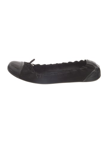 Pre-owned Bally Suede Ballet Flats In Black