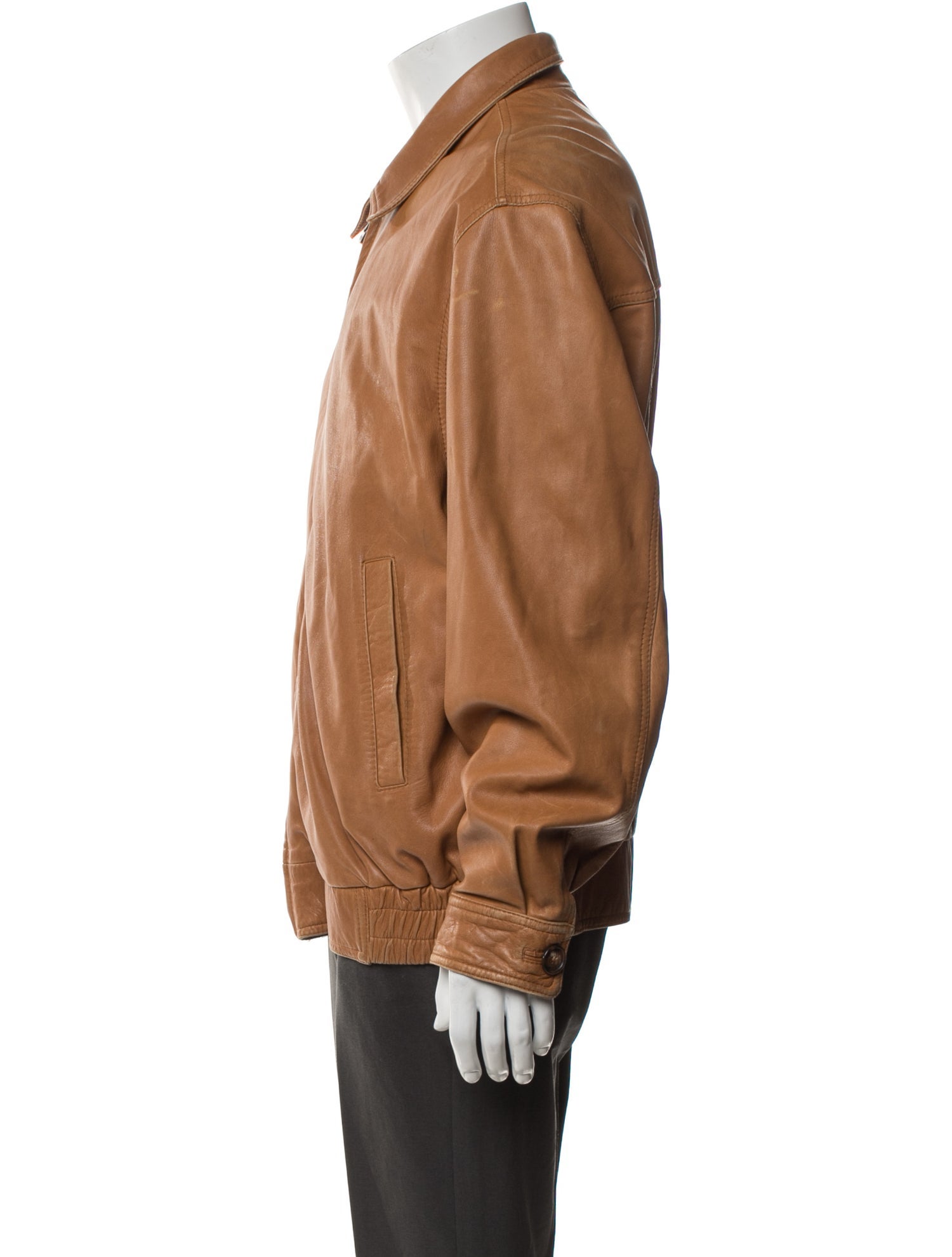 Stüssy Flight Leather Bomber Jacket - Black Outerwear, Clothing