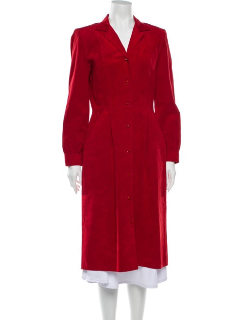 Bill Blass Sport Suede Midi Length Dress Red