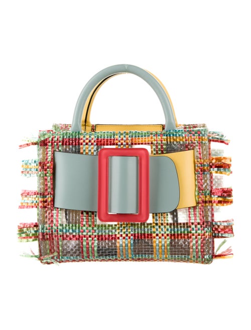 Boyy Leather-Trimmed Woven Bag Blue