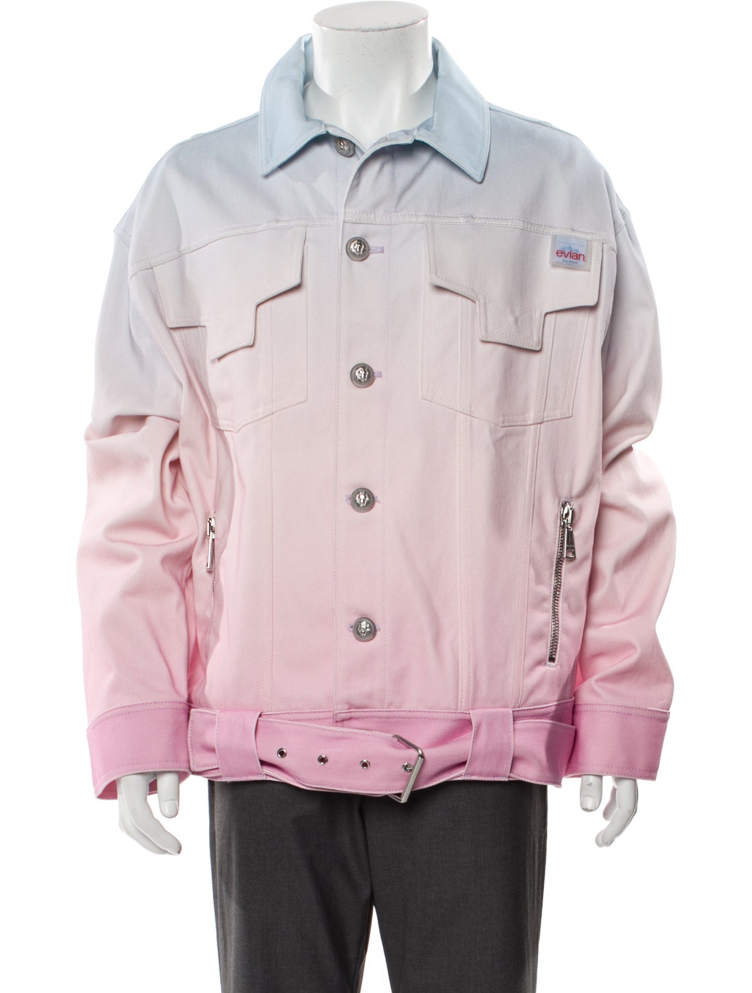 Balmain x Evian Printed Denim Jacket