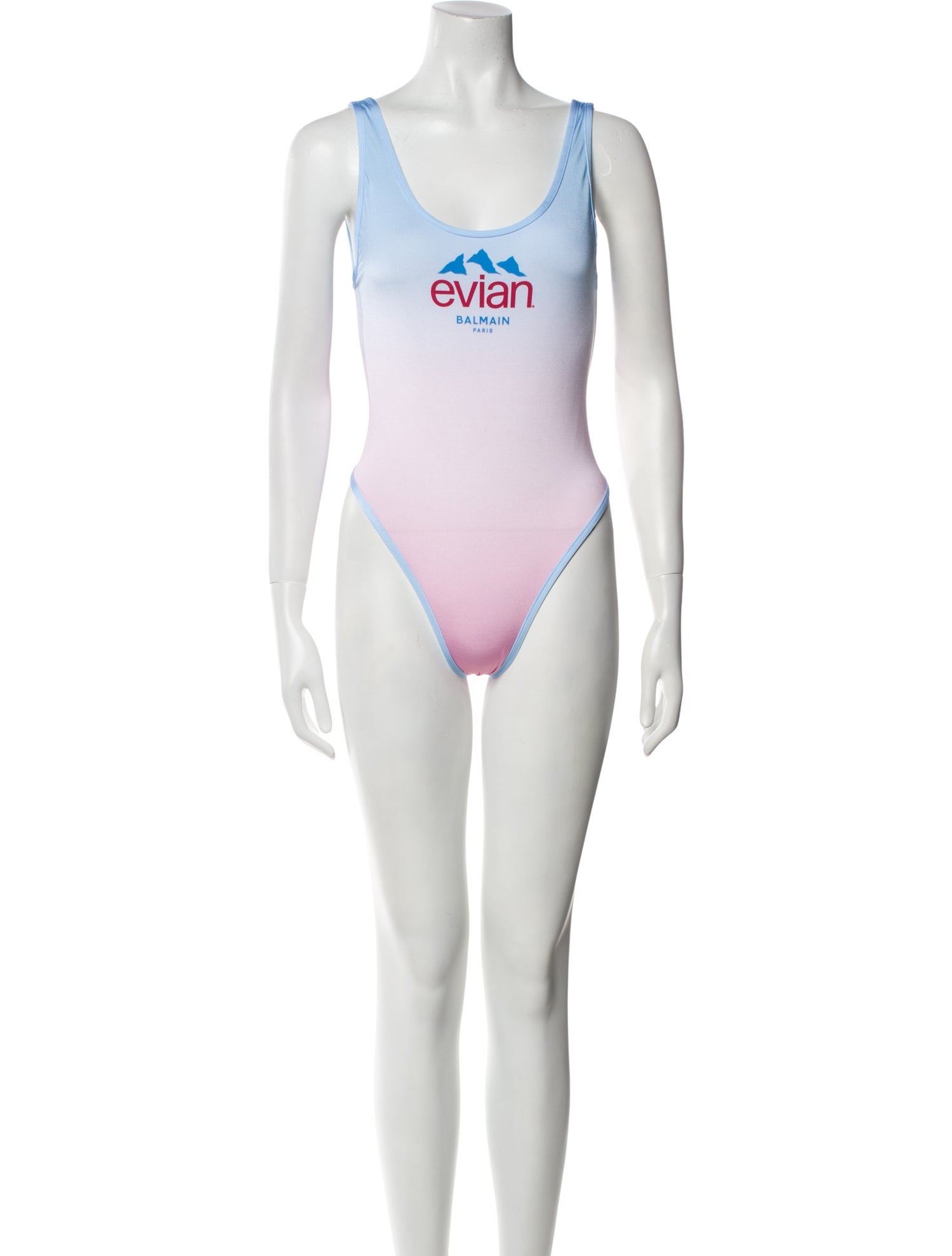 Balmain x Evian Graphic Print One-Piece