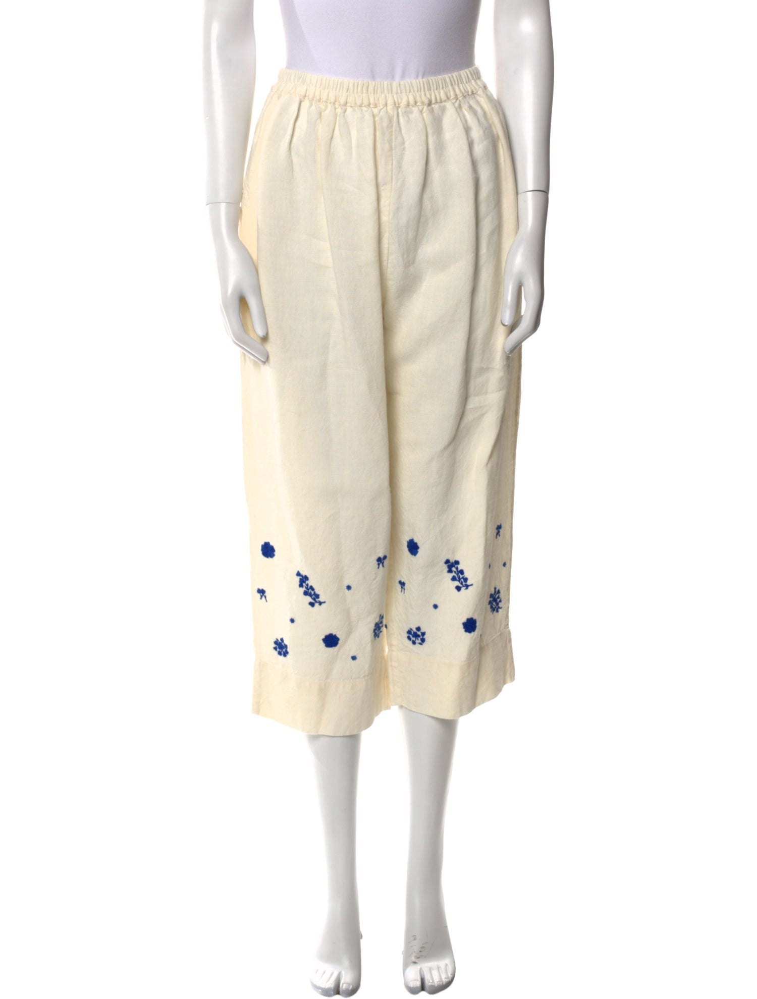 Bar Code Linen Straight Leg Pants