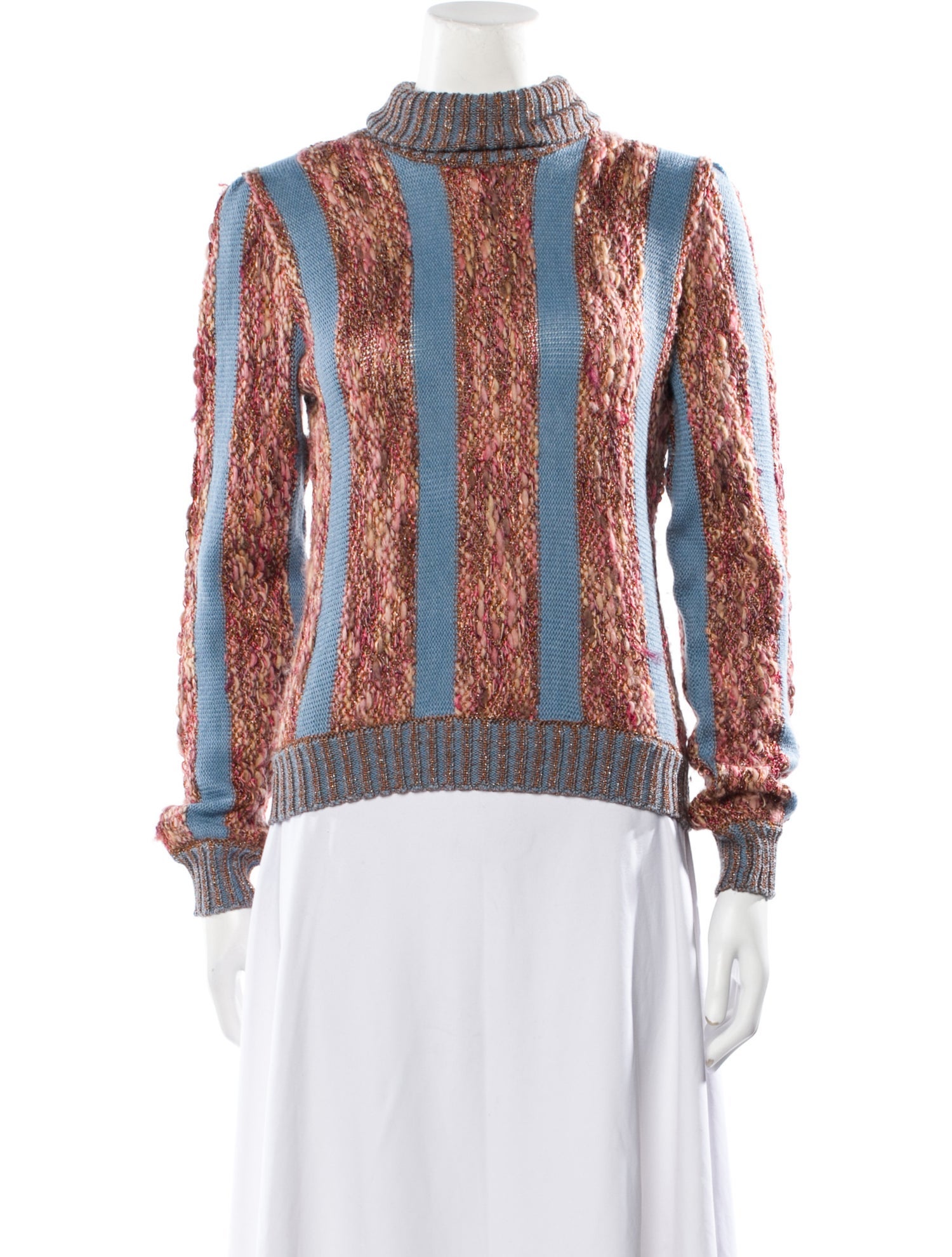 Bazar de Christian Lacroix Striped Mock Neck Sweater