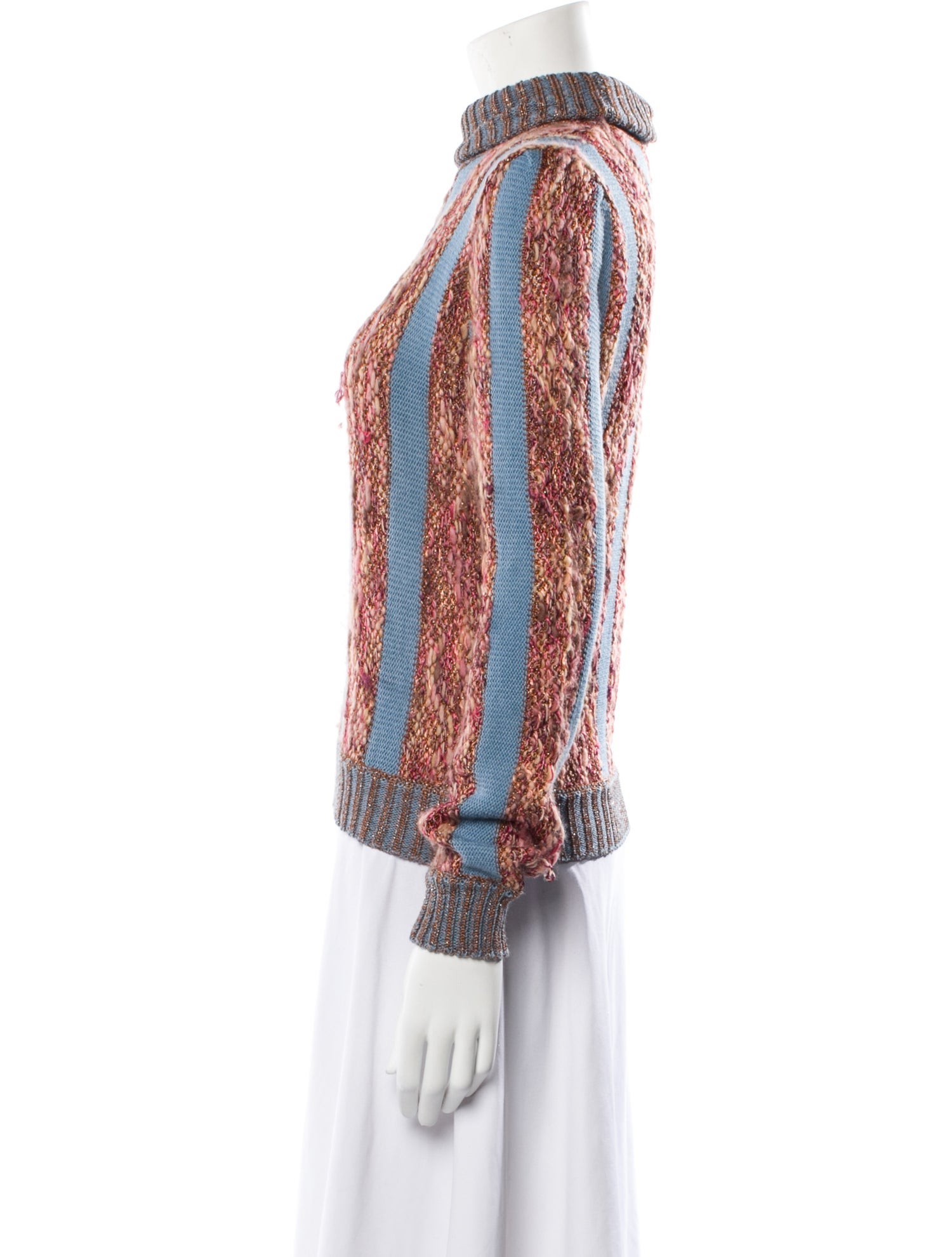 Bazar de Christian Lacroix Striped Mock Neck Sweater