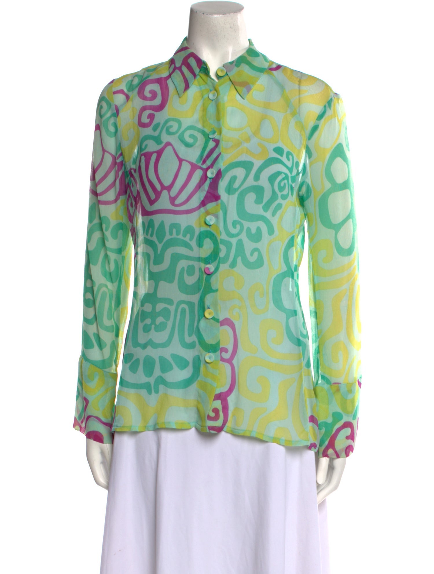 Bazar de Christian Lacroix Vintage Late 1990's - Early 2000's Button-Up Top