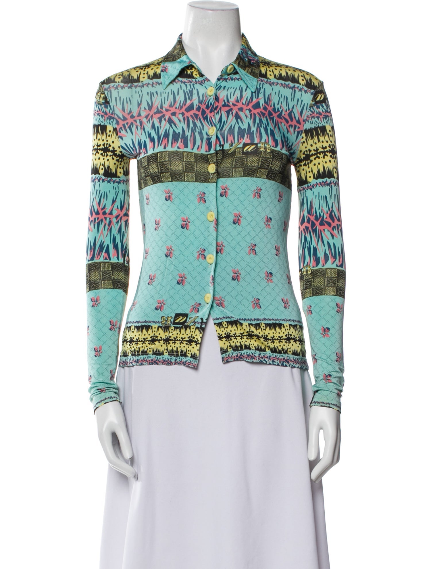 Bazar de Christian Lacroix Vintage Printed Button-Up Top