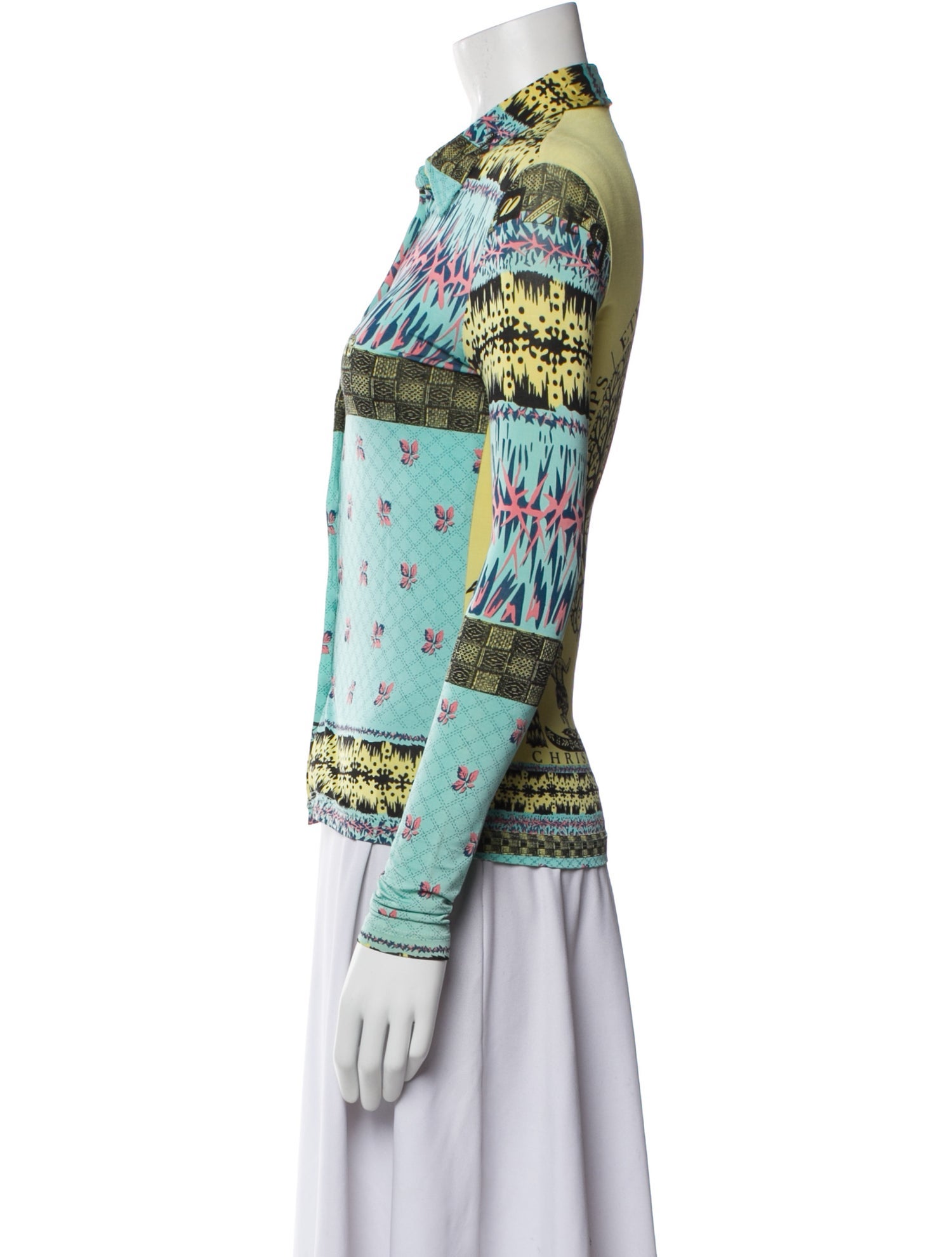 Bazar de Christian Lacroix Vintage Printed Button-Up Top