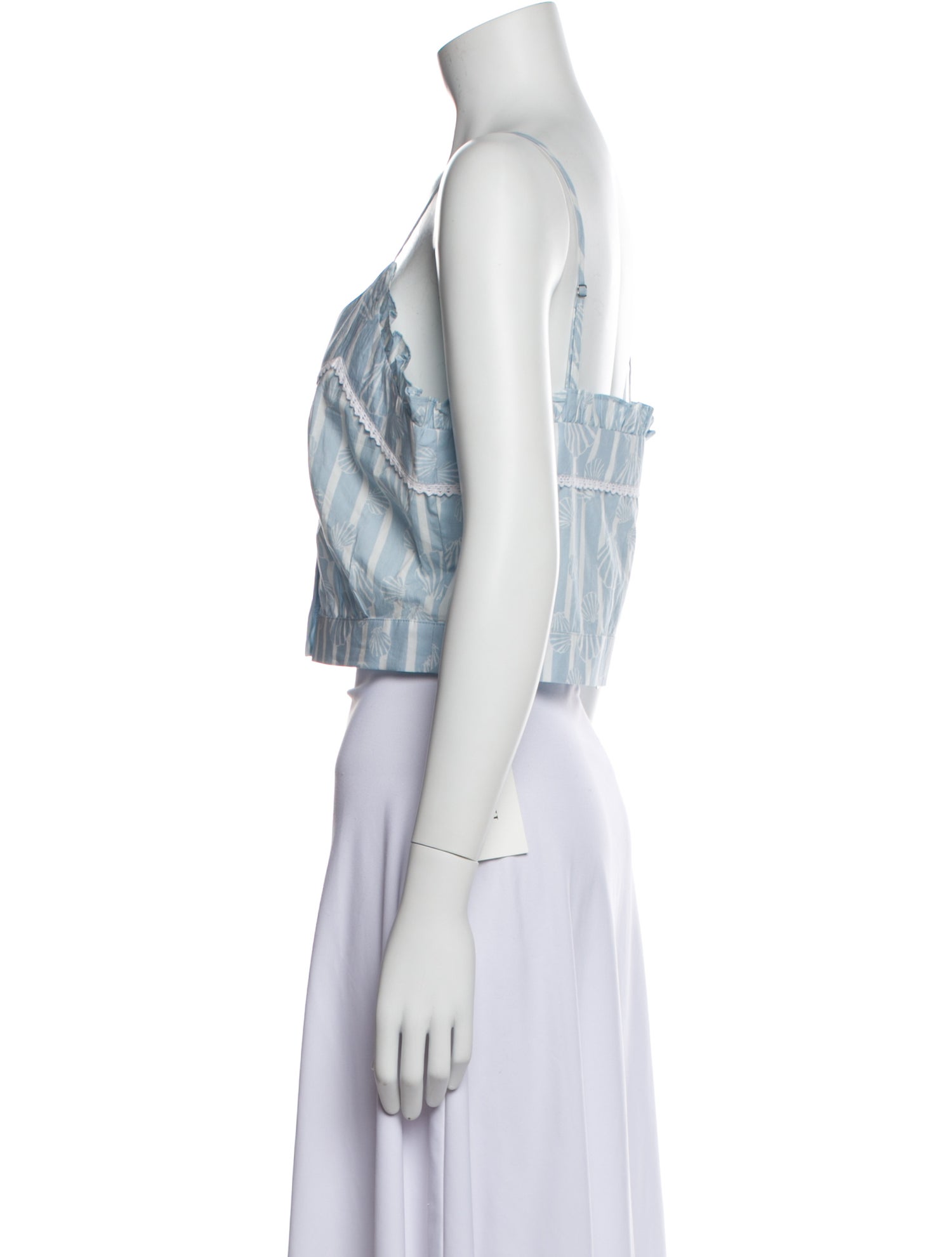 Batsheva x Laura Ashley Printed Square Neckline Crop Top