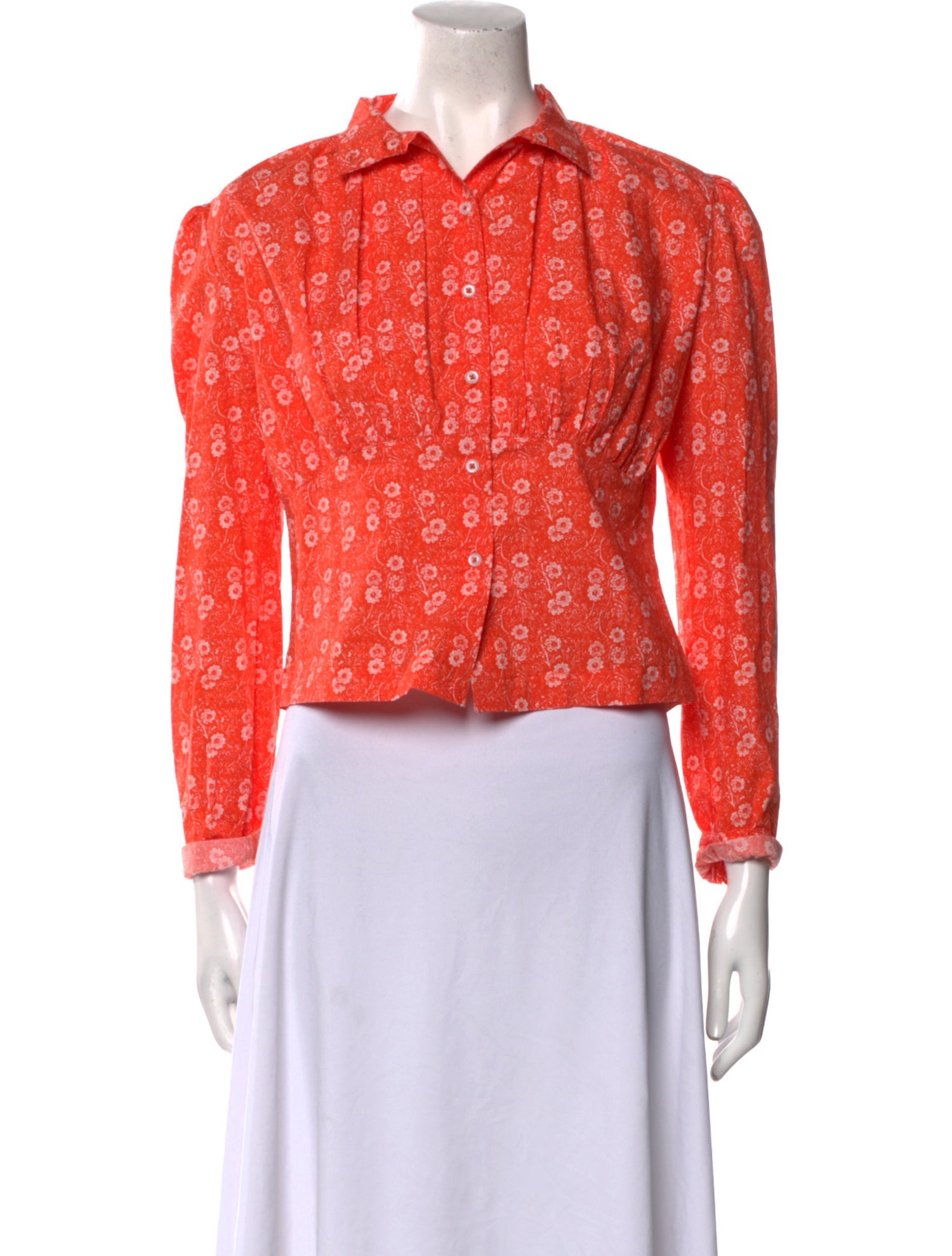 Batsheva x Laura Ashley Floral Print Long Sleeve Crop Top