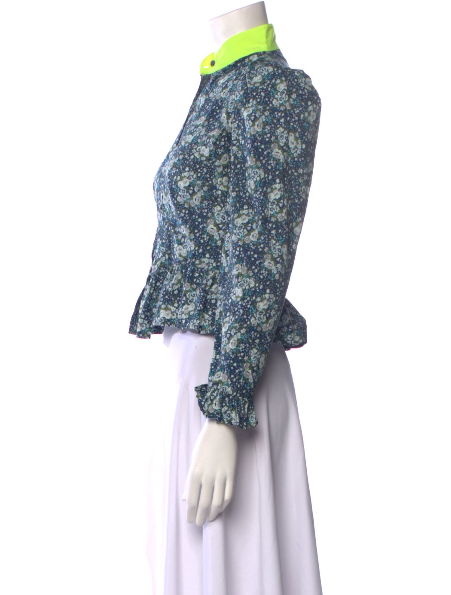 Batsheva x Laura Ashley Floral Print Mock Neck Blouse