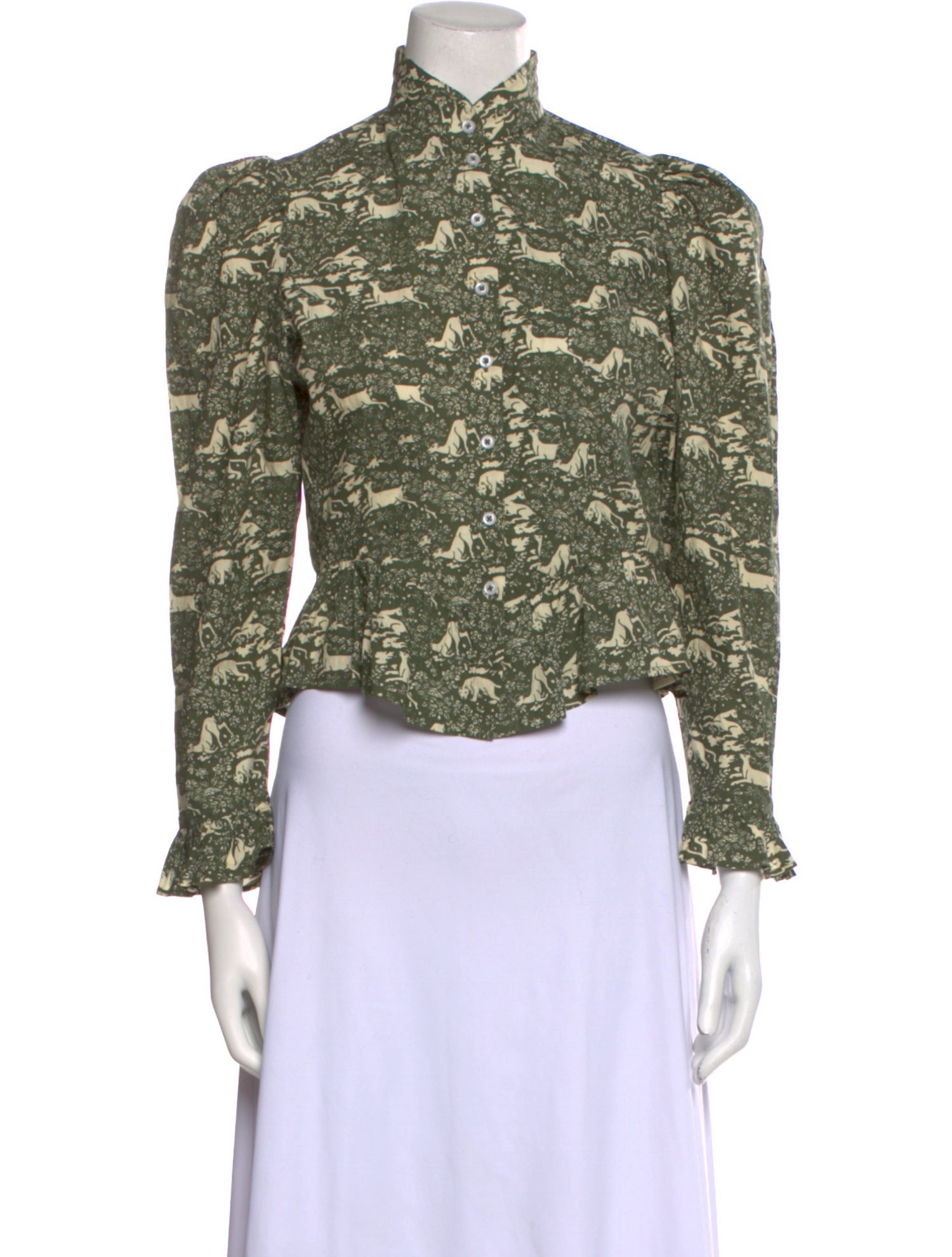 Batsheva x Laura Ashley Printed Mock Neck Crop Top