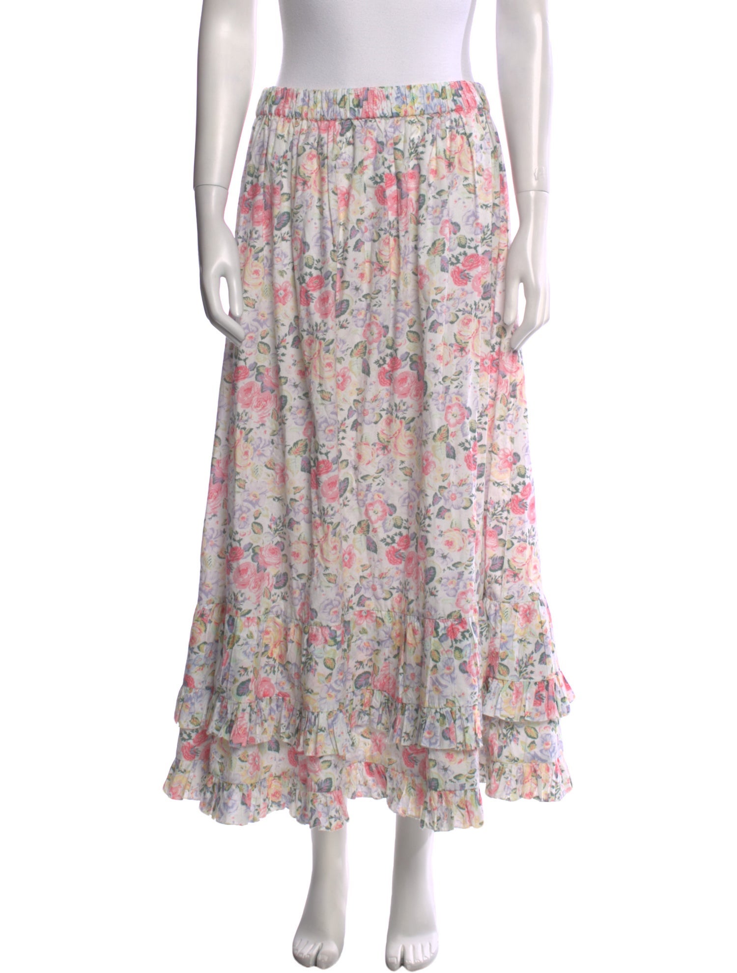 Batsheva x Laura Ashley Floral Print Midi Length Skirt
