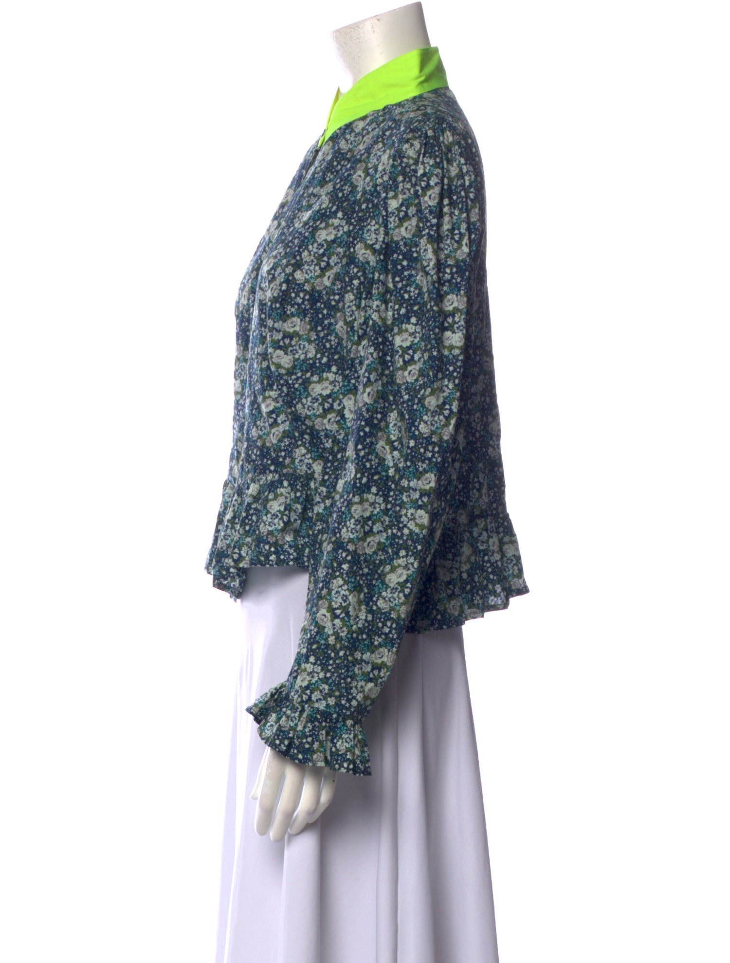 Batsheva x Laura Ashley Floral Print Mock Neck Blouse