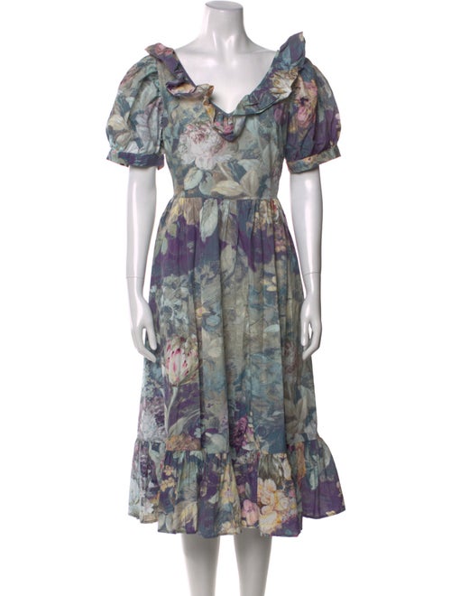 Batsheva x Laura Ashley Floral Print Midi Length Dress