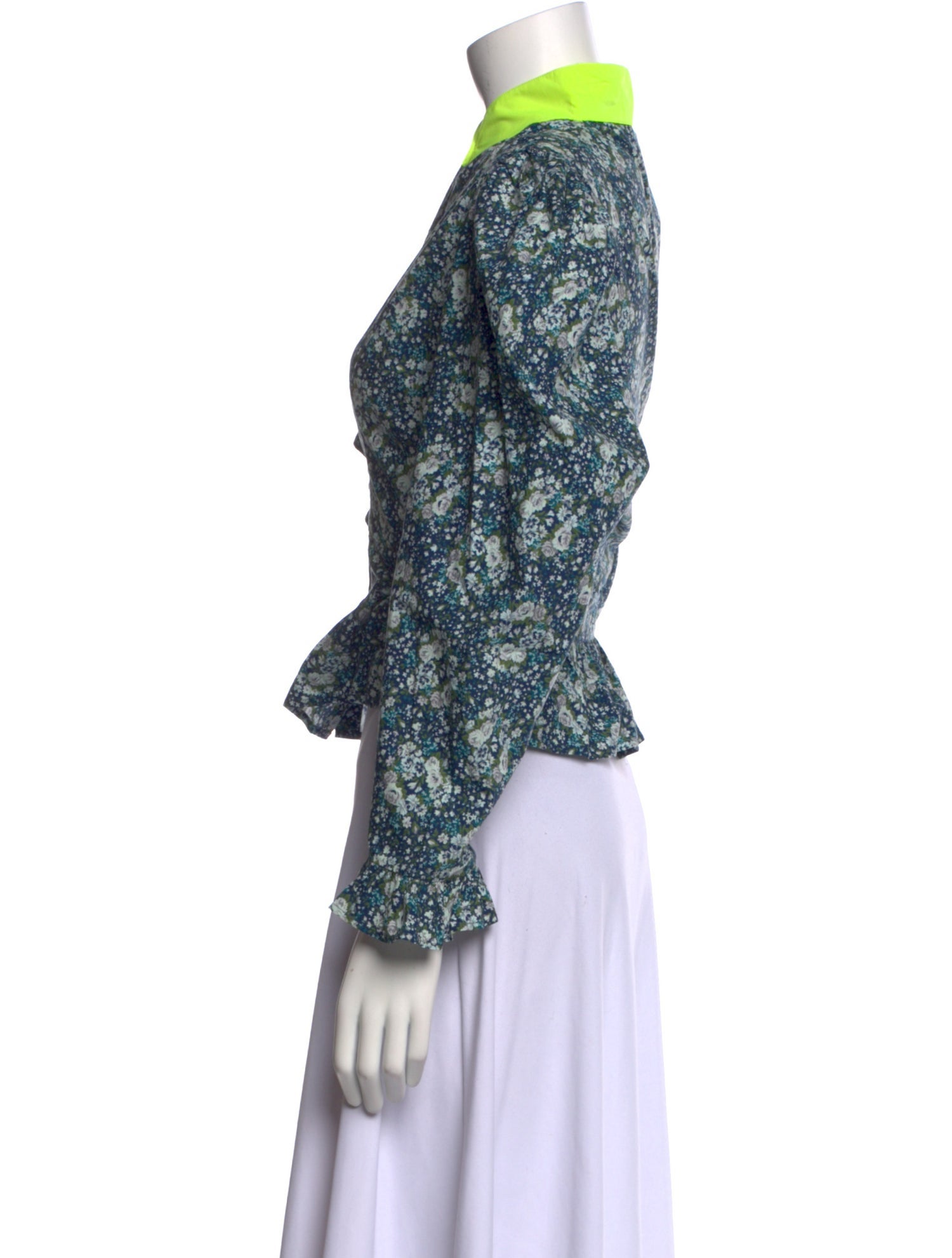 Batsheva x Laura Ashley Floral Print Mock Neck Blouse