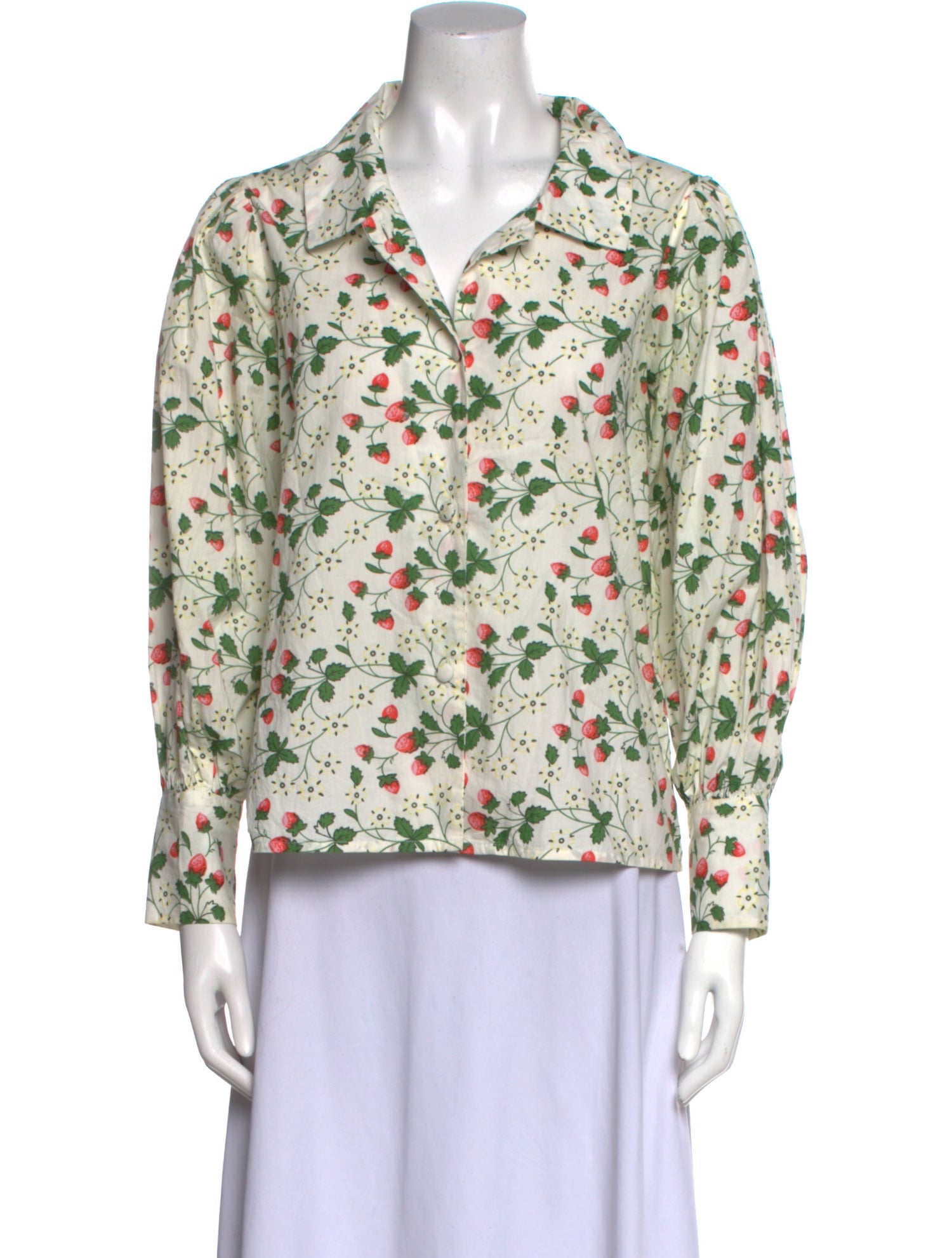 Batsheva x Laura Ashley Floral Print Long Sleeve Button-Up Top