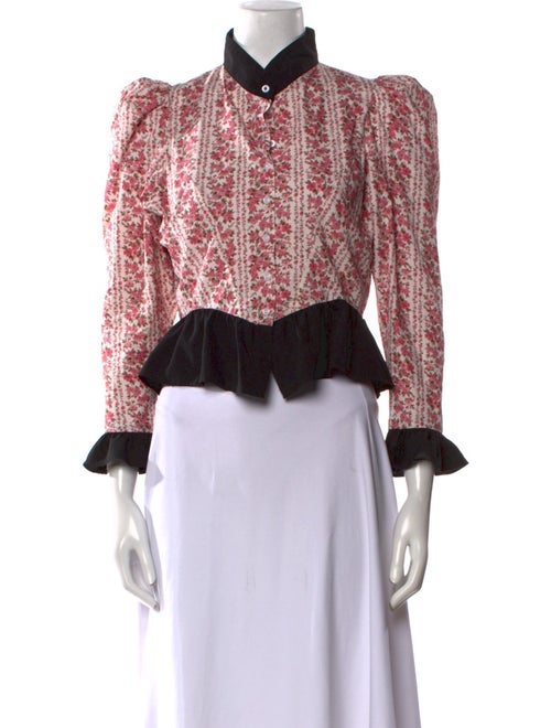 Batsheva x Laura Ashley Paisley Print Mock Neck Crop Top