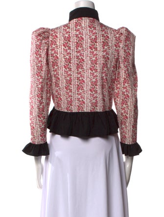 Batsheva x Laura Ashley Paisley Print Mock Neck Crop Top