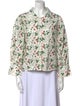 Batsheva x Laura Ashley Floral Print Three-Quarter Sleeve Button-Up Top