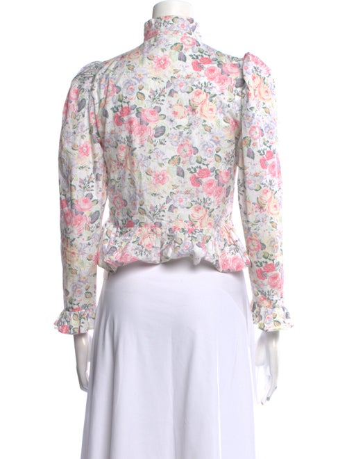 Batsheva x Laura Ashley Floral Print Mock Neck Blouse