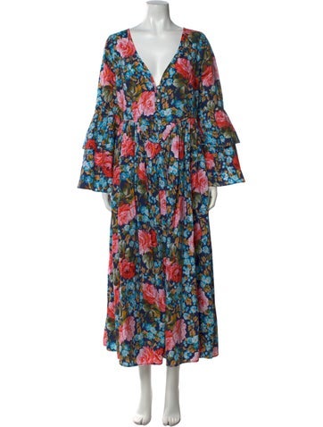 Batsheva x Laura Ashley Dresses Floral Print Long Dress M