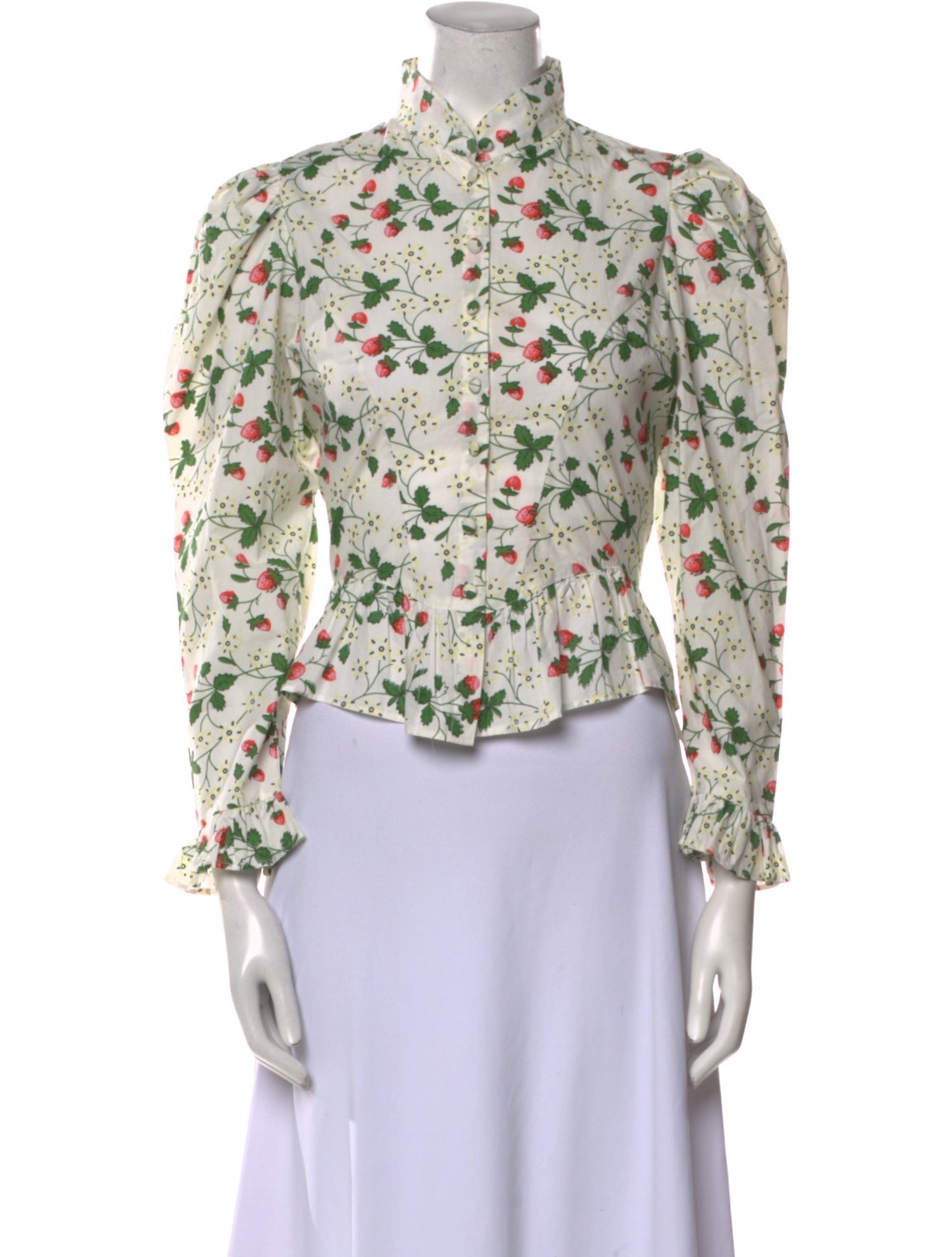 Batsheva x Laura Ashley Floral Print Mock Neck Blouse