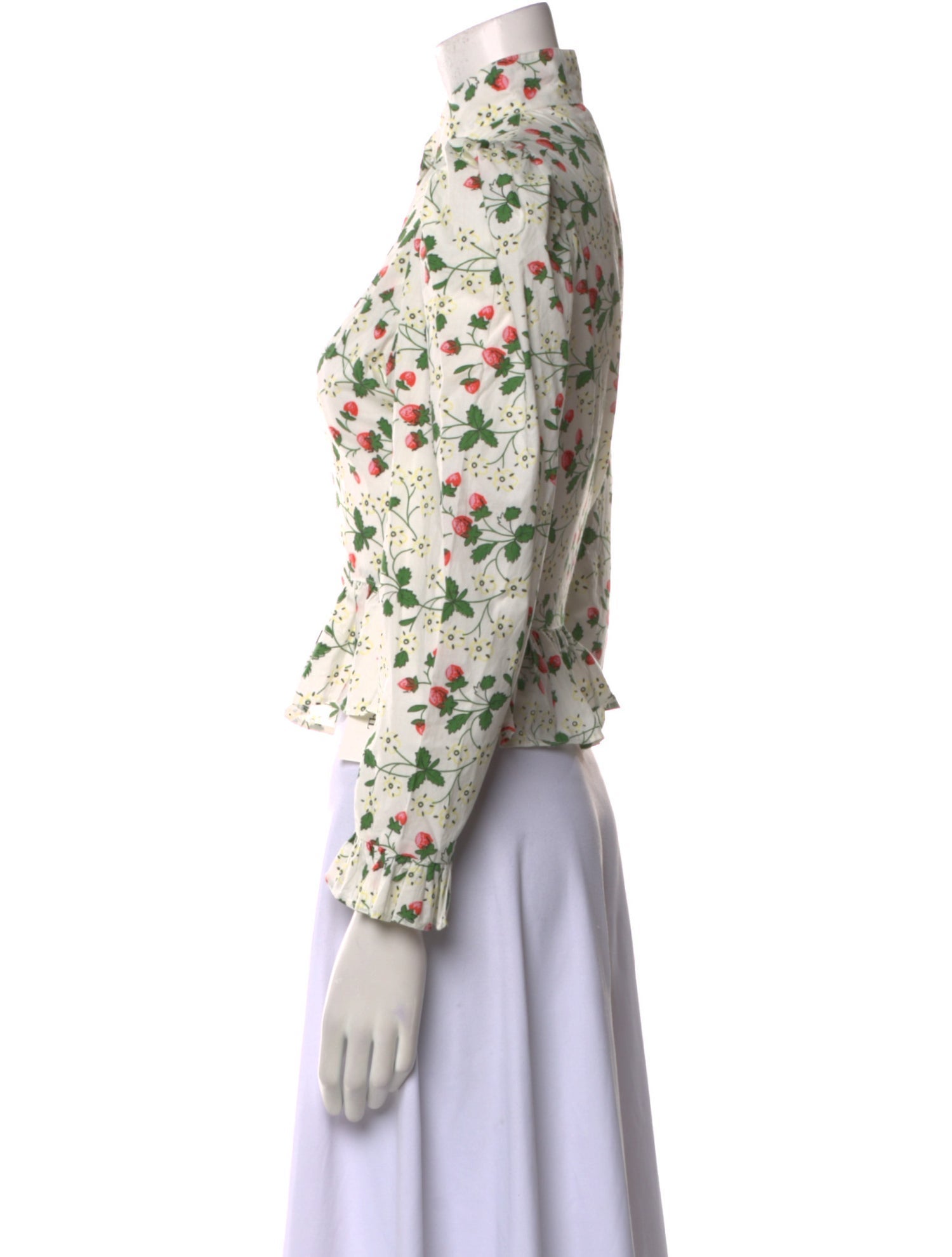 Batsheva x Laura Ashley Floral Print Mock Neck Blouse