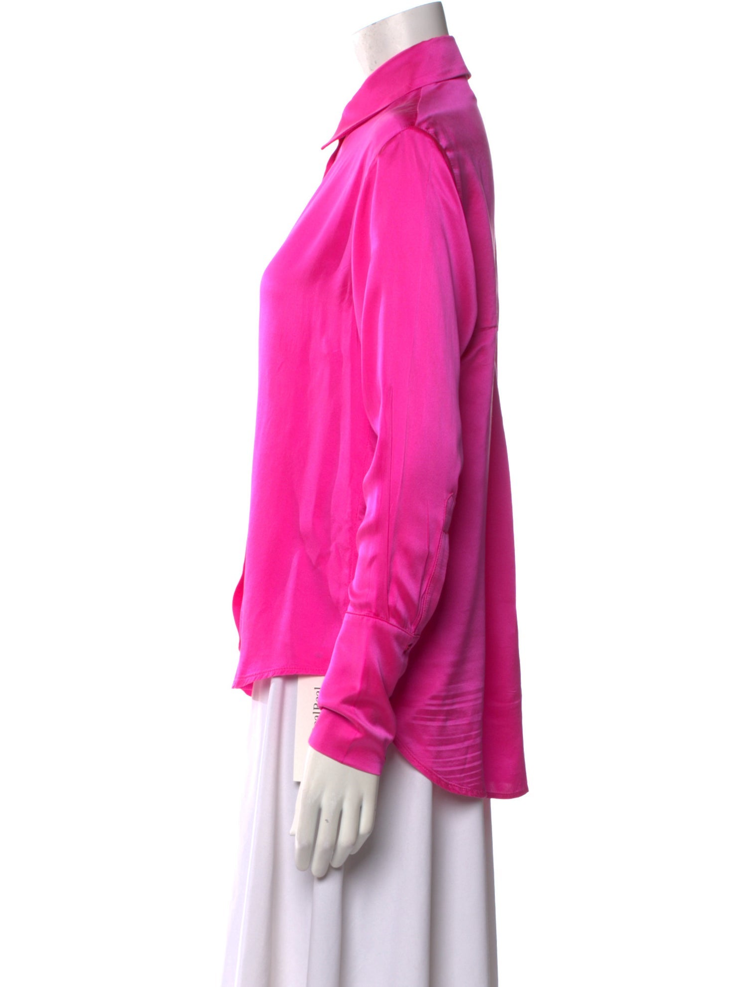 Bardo Collective Silk Long Sleeve Button-Up Top