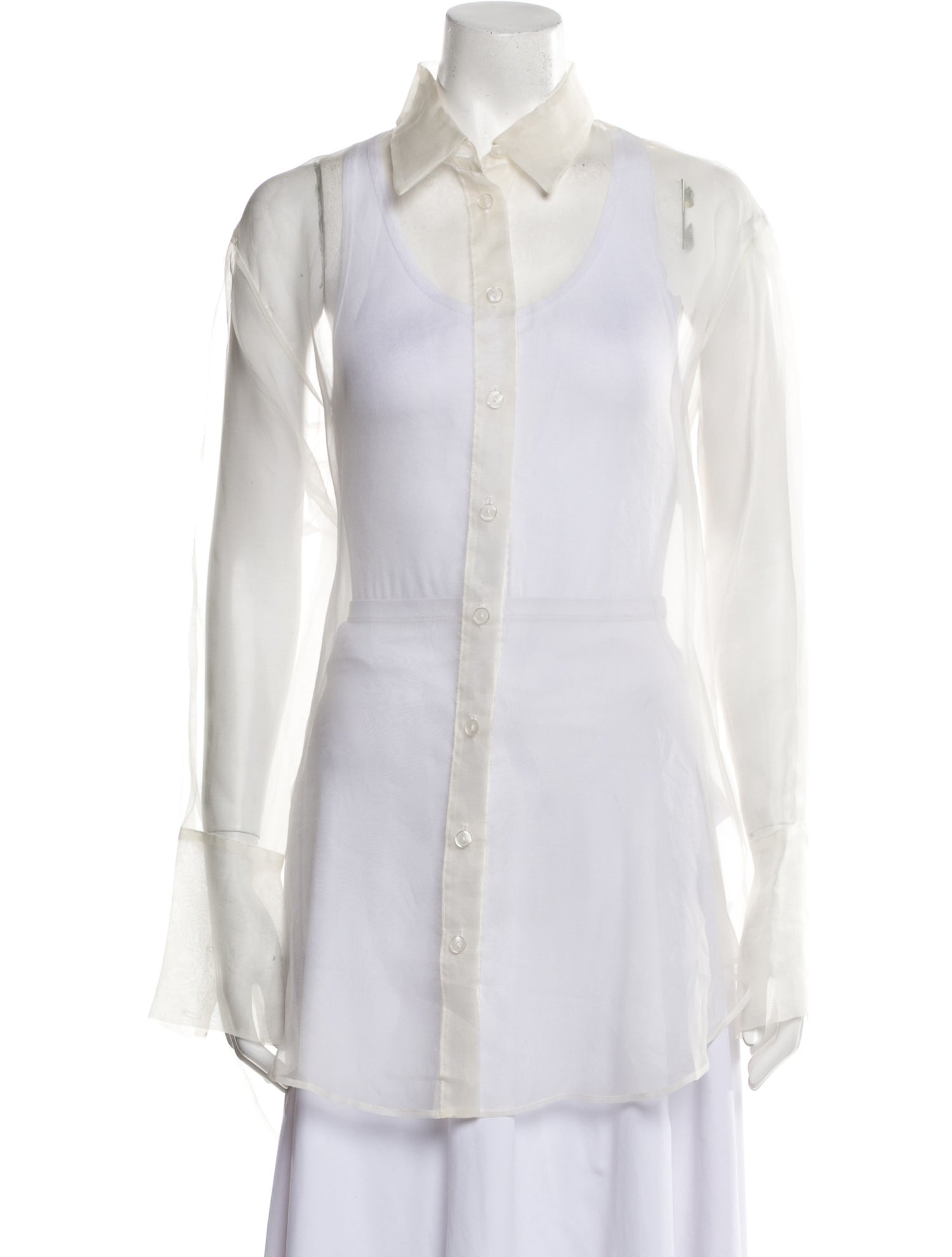 Bardo Collective Silk Long Sleeve Button-Up Top