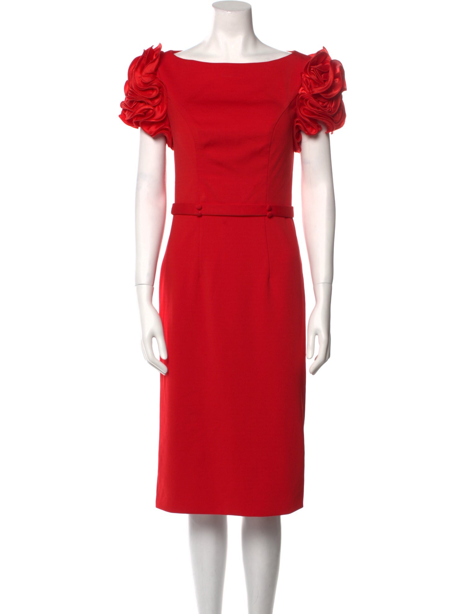 Basix Black Label Bateau Neckline Midi Length Dress
