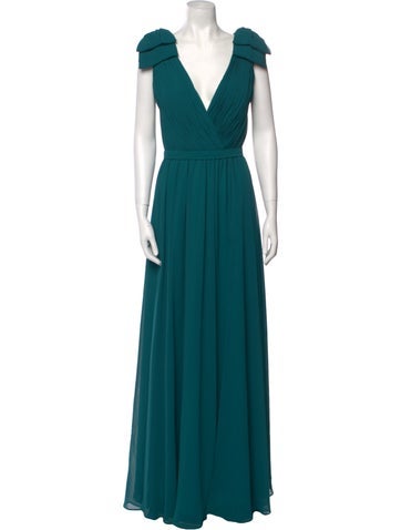 Basix Black Label Dresses V-Neck Long Dress XXL