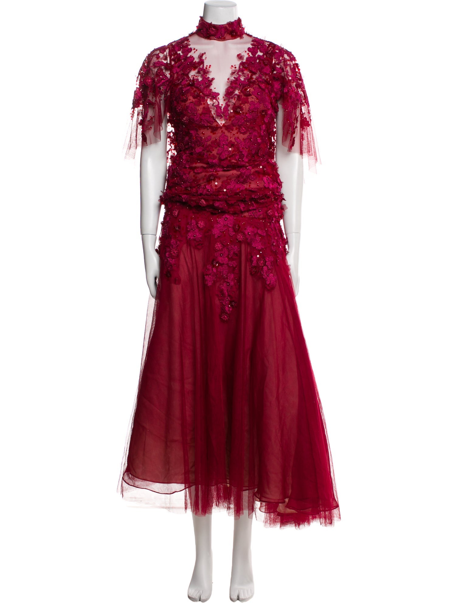 Basix Black Label Mock Neck Long Dress