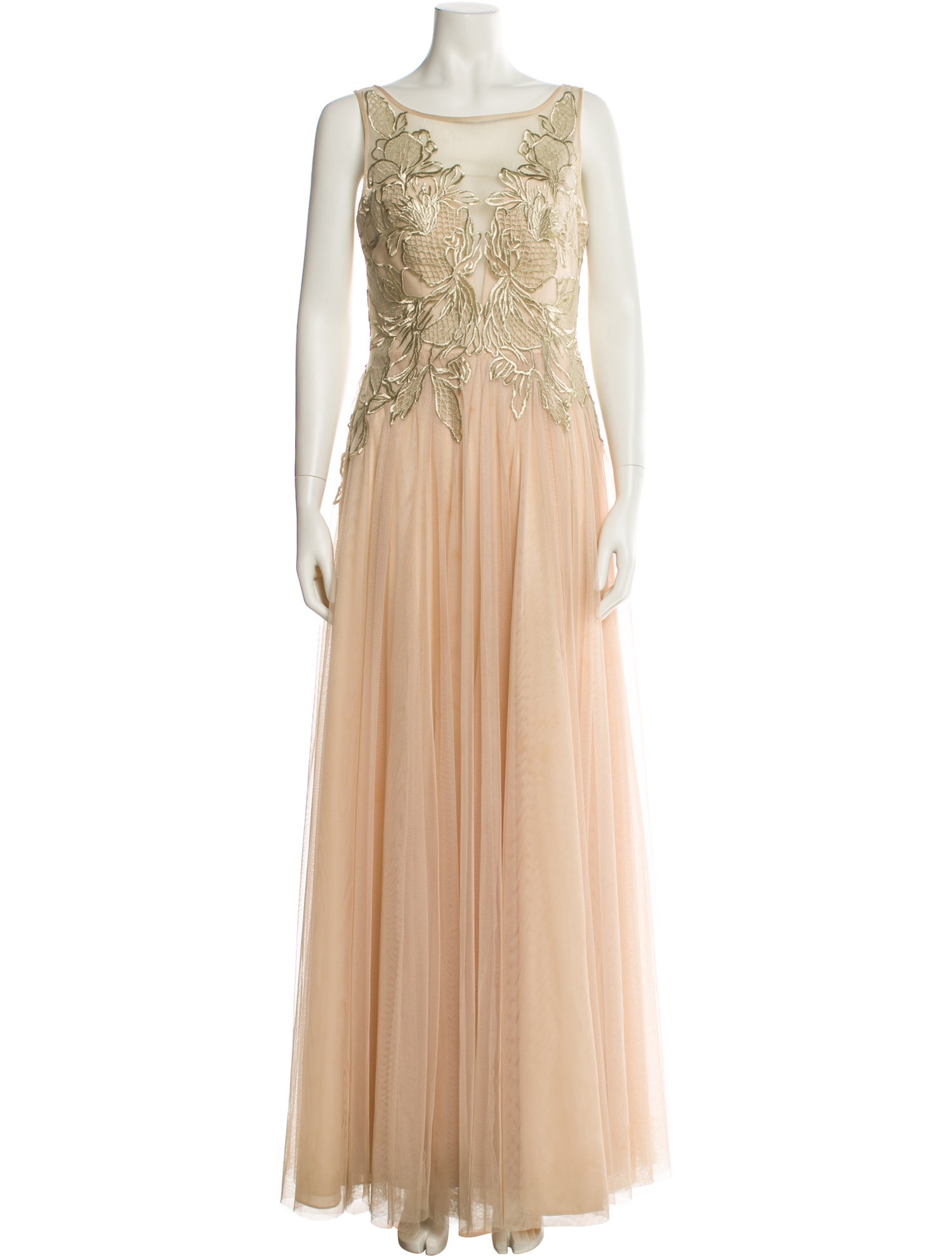 Basix Black Label Scoop Neck Long Dress