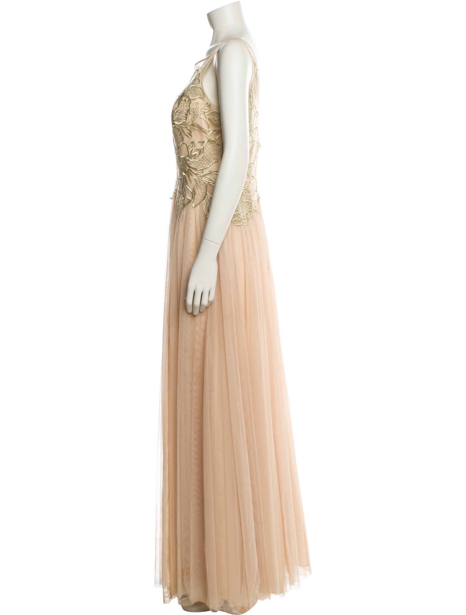 Basix Black Label Scoop Neck Long Dress