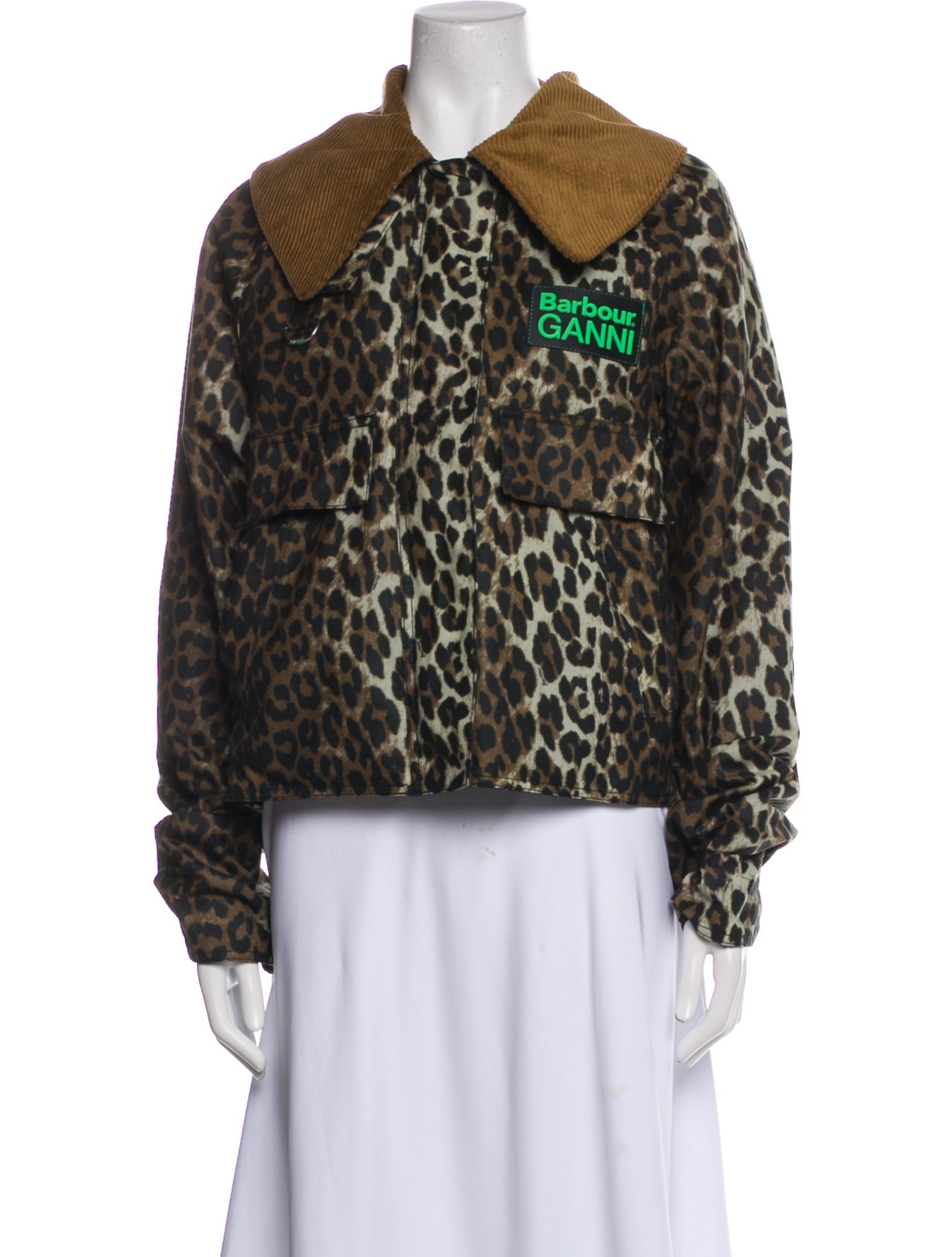 Barbour x GANNI 2024 Animal Print Faux Fur Jacket w/ Tags