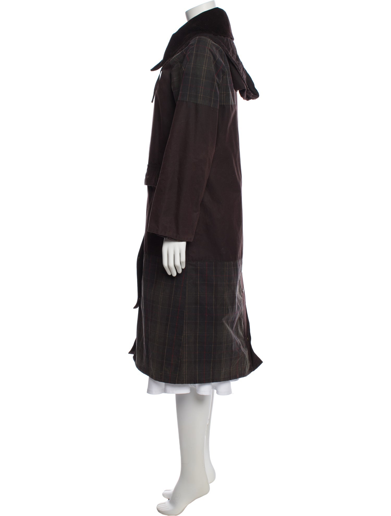 Barbour x GANNI Plaid Print Trench Coat