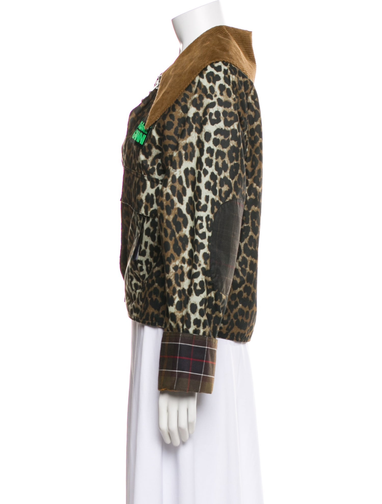 Barbour x GANNI Animal Print Faux Fur Jacket