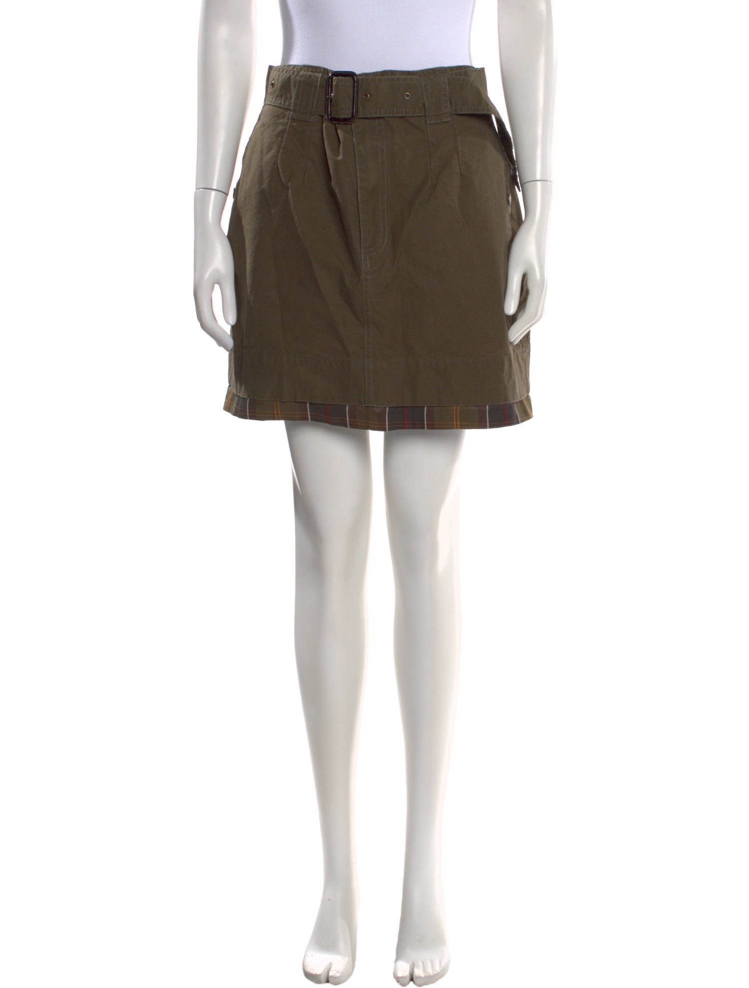 Barbour x GANNI Plaid Print Mini Skirt