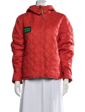 Pre-owned Barbour Nylon Jacket In Orange/red